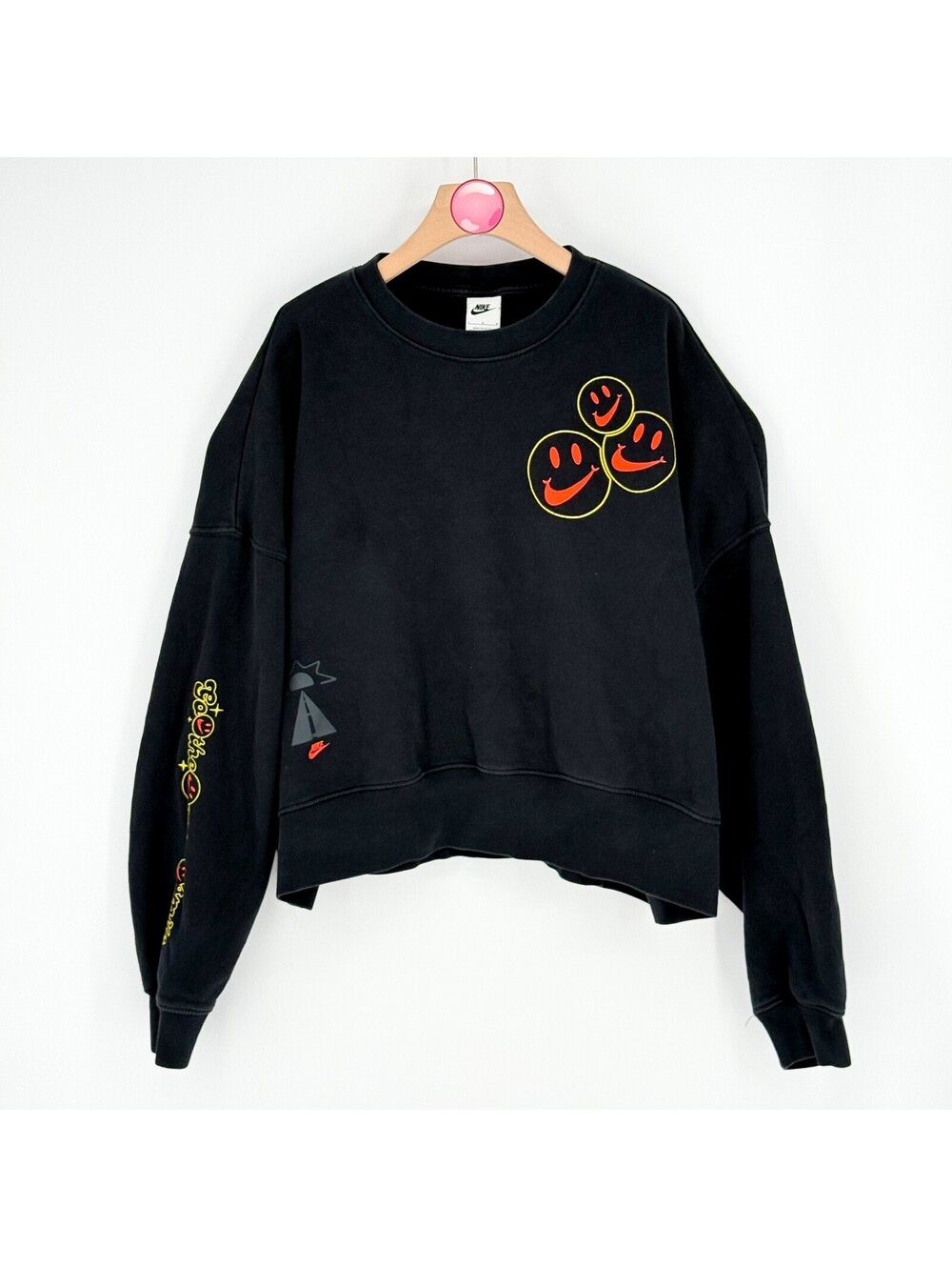 Nike Sportswear Smiley Face Crewneck Sweatshirt Women's L